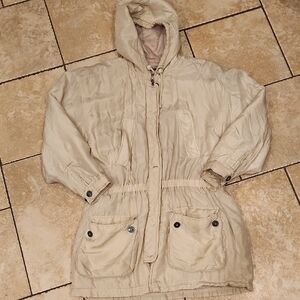 Women's Beige Hooded Jacket